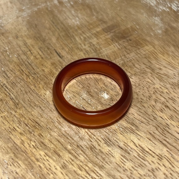 *SOLD* NWOT Dark Orange Jade Ring - Picture 2 of 4
